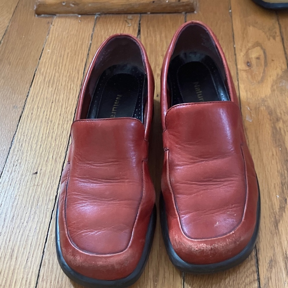 Naturalizer Women's Red Leather Loafers